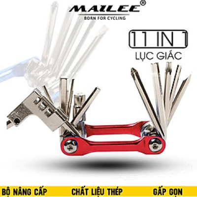Lục giác sửa chữa xe đạp T-25 11 in 1, bao gồm các dụng cụ đủ loại như đinh vít, lục giác, cắt xích và nạy lốp - Mai Lee