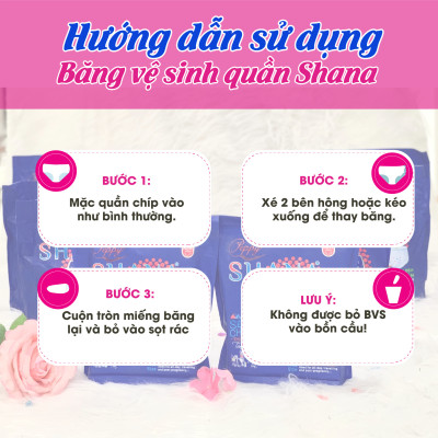 Băng Vệ Sinh Quần Peppy Shana Ngày Đêm Siêu Thấm, Freesize, Chống Tràn Tối Đa