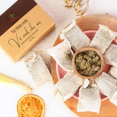 Bộ chăm sóc tình mẫu tử giúp mẹ thơm, bé khỏe Wonmom ( 1 hộp thảo mộc xông cửa mình cho mẹ + 1 dầu tràm )