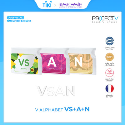 [TẶNG 5 TÚI PV ZIP] Thực Phẩm Sức Khoẻ VS+A+N | V Alphabet - Điều hòa huyết áp, Giảm đau chân, Chống nhiễm trùng hệ thống sinh dục - PROJECT V - Xuất xứ Pháp, Hàng Chính Hãng