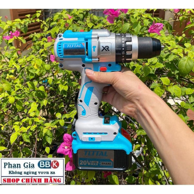 [chính hãƞg] Máy Khoan Pin TOTAL 20V, Đầu Autolock 13mm, Động Cơ Không Chổi Than Hàng Cao Cấp (Bảo  Hành 12 Tháng)