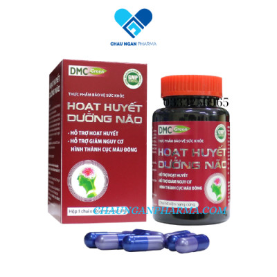 Viên Uống Bổ Não HOẠT HUYẾT DƯỠNG NÃO Domesco Hộp 60 Viên - Hỗ Trợ Tăng Cường Tuần Hoàn Máu Não, Cải Thiện Trí Nhớ, Ngăn Ngừa Hình Thành Cục Máu Đông, Giảm Đau Đầu, Hoa Mắt, Chóng Mặt