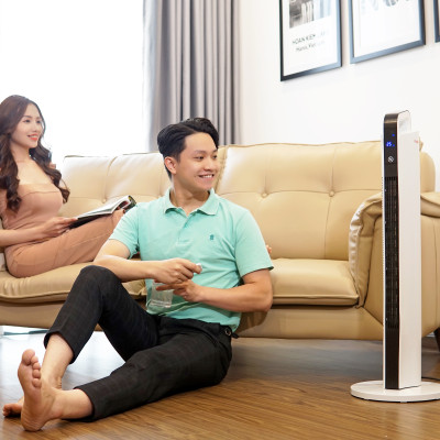 Máy sưởi gốm không khô da nhập khẩu FUJIHOME FH2000 điều khiển từ xa, quạt sưởi ấm mini hẹn giờ, tự động ngắt ,không phát sáng, không đốt oxi- Hàng nhập khẩu