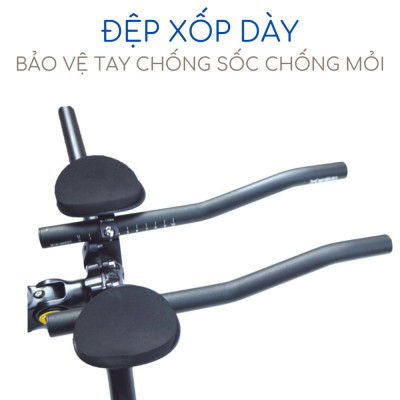 Tay nghỉ xe đạp thể thao gắn ghi đông hợp kim nhôm siêu nhẹ, tay nghỉ carbon 34cm đầy đủ phụ kiện hàng chính hãng