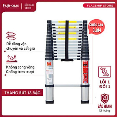 Thang nhôm rút gọn đơn chữ I FUJIHOME TLI380 ( Cao 3,8m, rút gọn 0,86m) Hàng chính hãng