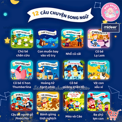 Đồ Chơi Đèn Pin Kể Chuyện Mideer Phiên Bản 12 Truyện - Mideer StoryBook Torch (có bản dịch tiếng Việt)
