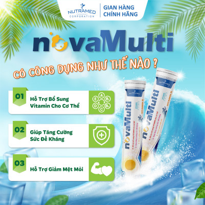 Viên sủi NovaMulti bổ sung vitamin và khoáng chất, hỗ trợ tăng cường sức đề kháng, giảm mệt mỏi (20 viên) - Nutramed