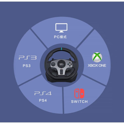Vô lăng chơi game PXN V9 Gaming Racing Wheel - Vô lăng 270/900 độ , pedal chân côn , số sàn 7 cấp , Có RUNG - HÀNG CHÍNH HÃNG