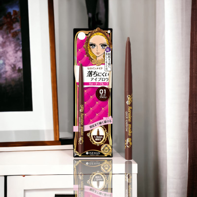 Bút Chì Sáp Kẻ Lông Mày Không Lem Trôi Lõi Siêu Mịn Kissme Heroine Make Quick Eyeliner Màu Nâu Đen