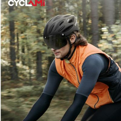 Mũ Bảo Hiểm Đạp Xe CYCLAMI HX-06K PRO với Kính Gió Từ Tính Nhựa ABS/PC cao cấp, lót EPS chống va đập, kính gió từ tính - Mai Lee