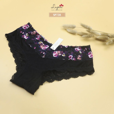 Quần Lót Nữ Lụa Phối Ren Cạp Vừa LUPERI LU3QL738 Dáng Hipster Nâng Mông Chất Liệu Mát Thoáng Khí Khử Mùi Tốt