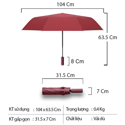 Dù che mưa, Dù che nắng kính lái Ô Tô, Vải dù 2 lớp - Hàng chính hãng NIKITA