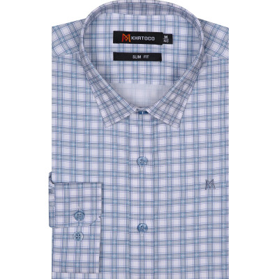 Áo sơ mi nam tay dài form ôm slim fit Khatoco A1MD468S1-CNCR172-2411-D