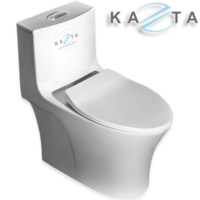 COMBO Thiết Bị Nhà Tắm Cao Cấp KAZTA KZ-CBT12: Bồn cầu xả xoáy nắp êm, Lavabo đặt bàn đá, Sen tắm đứng nóng lạnh, Kèm phụ kiện khác