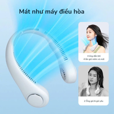 Khuôn giò Quạtt Đeo Cổ Mini Không Cánh - Tích Điện, Thời Trang, Dáng Thể Thao Siêu Phẩm Mùa Hè