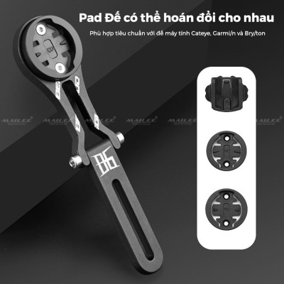 Giá đỡ đồng hồ xe đạp hợp kim nhôm BG-2122, gắn dưới tay lái xe đạp đua/xe đạp đường trường, điều chỉnh góc linh hoạt - Mai Lee