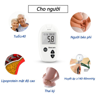 Máy Đo Đường Huyết Safe Accu Chính Hãng Sinocare Tặng Kèm 50 Que Thử+50 Kim Chích Máu