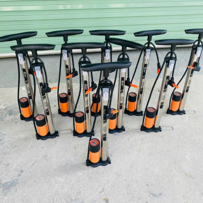 Bơm xe đạp, xe máy thân inox thương hiệu Kirito nhật bản có đầu bơm bóng, bơm đệm - Bơm inox Kirito