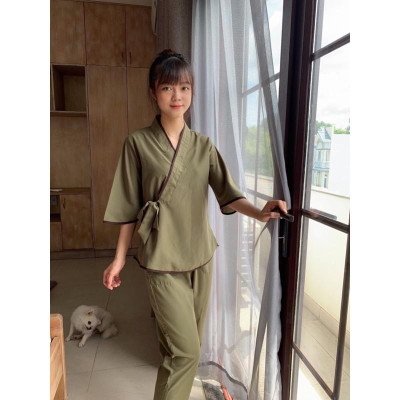 Đồ Lam Đi Chùa # Nhật Nơ Không Thêu # Quần Áo #Đồ Bộ # Nữ