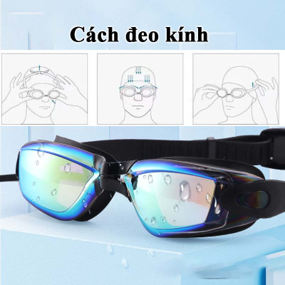 Kính bơi cao cấp tráng gương đa sắc chống tia UV