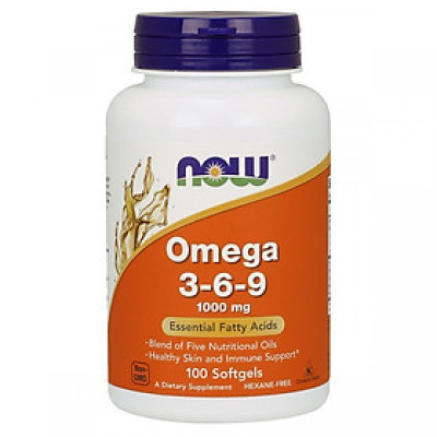 Viên Uống NOW FOODS Omega 369 1000mg Giảm Nguy Cơ Các Bệnh Tim Mạch, Huyết Áp, Cải Thiện Trí Nhớ 100 Viên