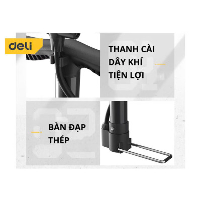 Bơm Xe Đạp Deli Đạp Chân, Tay Chính Hãng - Siêu Nhẹ, Dễ Dàng Di Chuyển - Áp Suất Cao - DL880002|4|5|6