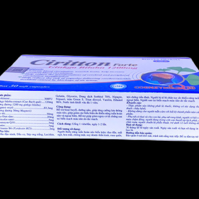 Tăng cường lưu thông máu và bổ não Ciritton forte- hộp 30 viên