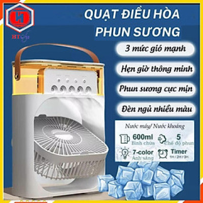 Quạt Hơi Nước Mini, Quạt Phun Sương Mini, Quạt Để Bàn 3 Chế Độ Tích Hợp Đèn Led Và Hẹn Giờ Sử Dụng, Màu Ngẫu Nhiên - Hàng Chính Hãng