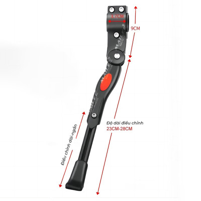 Chân chống xe đạp MTB bằng nhôm YYBC-01, có thể điều chỉnh cho xe đạp size bánh 22-29 inch, gắn bên hông phía sau cho xe đạp địa hình 22/24/26/27.5/29/700C - Mai Lee