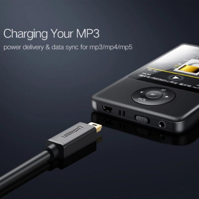 Ugreen UG10354US132TK 0.5M màu Đen Cáp sạc truyền dữ liệu USB 2.0 sang MINI USB đầu mạ vàng - HÀNG CHÍNH HÃNG