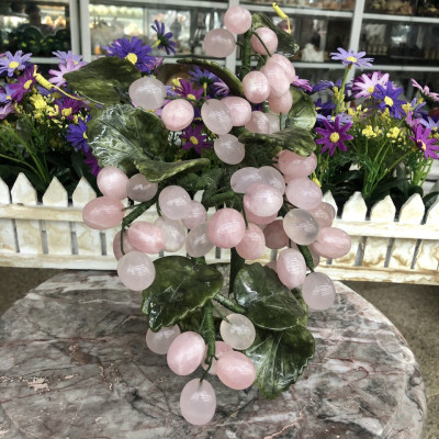 Cây nho phong thủy đá thạch anh hồng - Cao 26 cm