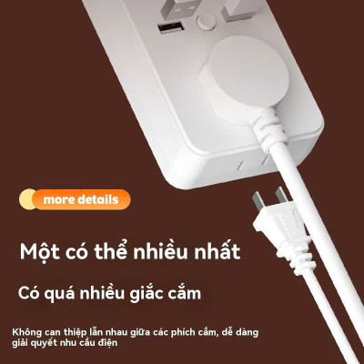 Ổ Cắm Chuyển Đổi USB Kèm Đèn Ngủ LED Dịu Nhẹ – Nhỏ Gọn, Tiện Lợi Ban Đêm