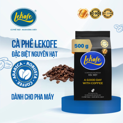 Cà phê nguyên hạt Đặc Biệt Lekofe 80% Robusta 20% Arabica Đắng đậm chua nhẹ Túi 500gram