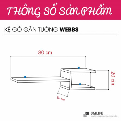 Kệ trang trí mini tiện dụng SMLIFE Webbs