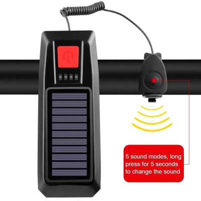Bộ đèn còi năng lượng mặt trời đa năng hỗ trợ 3 chế độ sáng dùng cho xe đạp - Chính hãng dododios