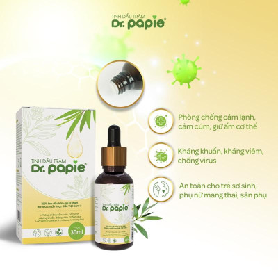 Tinh Dầu Tràm Gió Nguyên Chất Dr Papie cho Bé Từ Sơ Sinh chai 30ml