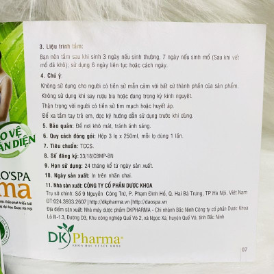 Xông tắm cho mẹ sau sinh Dao