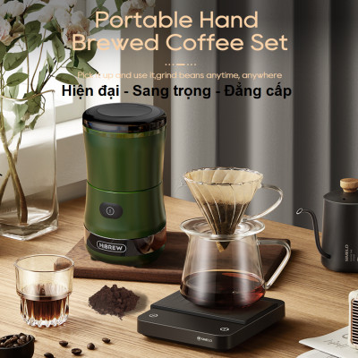 Máy xay hạt cà phê, sinh tố và đá viên dùng pin cầm tay 3 trong 1 đa năng. Thương hiệu Mỹ cao cấp HiBREW - G2. Hàng chính hãng