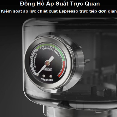 Máy pha cà phê bán tự động Espresso, Cappuccino, Latte thương hiệu HiBREW H10B cao cấp - Hàng Chính Hãng