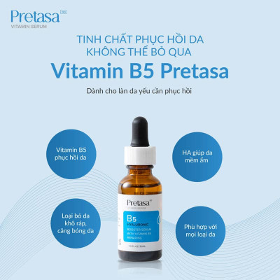 Serum cấp ẩm phục hồi da PRETASA B5 Hyaluronic - Hàng Chính Hãng