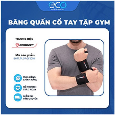 Băng quấn cổ tay trợ lực khớp tập gym, boxing bảo vệ cổ tay GoodFit GF301W (1 đôi)