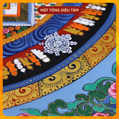 Tranh Mandala vẽ tay Nelapl của họa sư thủ công 100% đóng khung kính