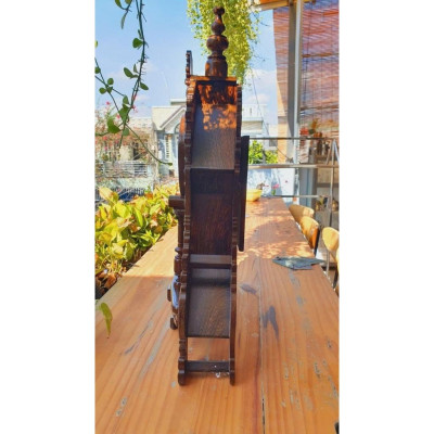 Đồng Hồ Gỗ Mun Đuôi Công Quả Lắc, Phong Cách Tân Cổ Điển, Máy Kim Trôi - Bảo Hành 2 Năm