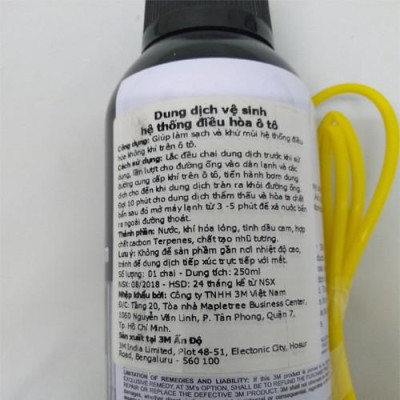 Dung dịch vệ sinh dàn lạnh ô tô dành cho xe hơi Air Conditioner Cleaner Foam 250ml 3M