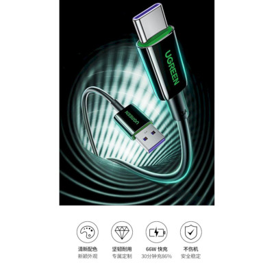 Ugreen UG80577us357TK 22.5W 5A usb 2.0 Cáp sạc và truyền dữ liệu siêu nhanh - HÀNG CHÍNH HÃNG