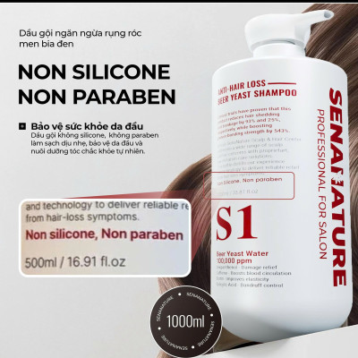 (Tặng sửa rửa mặt) Cặp dầu gội xả SENANATURE ANTI-HAIR LOSS BEER YEAST SHAMPOO + SENANATURE PERFECT DAMAGE CARE TREATMENT 1000ml