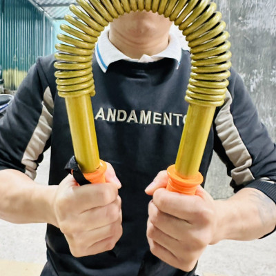 {20Kg}Gậy lò xo tập cơ tay Trẻ 20kg- dụng cụ bẻ tập cơ tay ngực tập gym thể dục thể thao sơn vàng