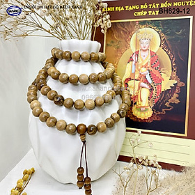 Chuỗi/Tràng 108 hạt 12ly gỗ Bách Xanh cổ thụ - chuyên dùng để lần tràng hạt (BH629-12) Tĩnh tâm, An Yên