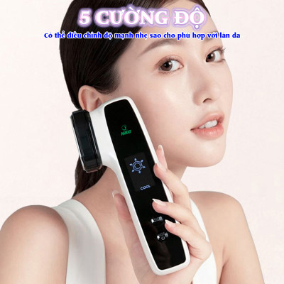 Máy Massage Mặt Và Nâng Cơ Mặt Nikio NK-128 - Công Nghệ Điện Di RF và EMS, Photon Xanh và Đỏ Chườm Nóng Và Lạnh - Hỗ Trợ Đẩy Tinh Chất, Giảm Nếp Nhăn, Tăng Sinh Collagen, Trẻ Hóa Da