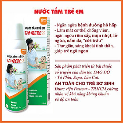 Nước tắm thảo dược trẻ em TAMBEBESS - ngăn ngừa bệnh đường hô hấp, kháng khuẩn, kháng nấm, ngăn ngừa rôm sẩy, mụn nhọt, lở ngứa, cứt trâu, giúp bé ngủ ngon - được nghiên cứu bởi tiến sĩ trường Đại học Dược Hà Nội